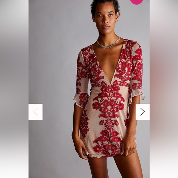 For Love & Lemons Temecula Mini Dress Rose Embroidery (no longer has tags) - Picture 11 of 13